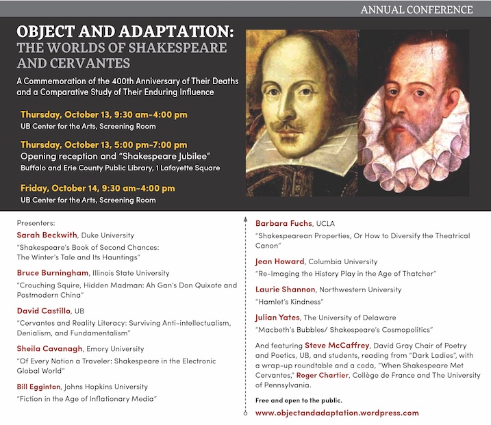 Object Adaptation conference Shakespeare Cervantes banner and schedule