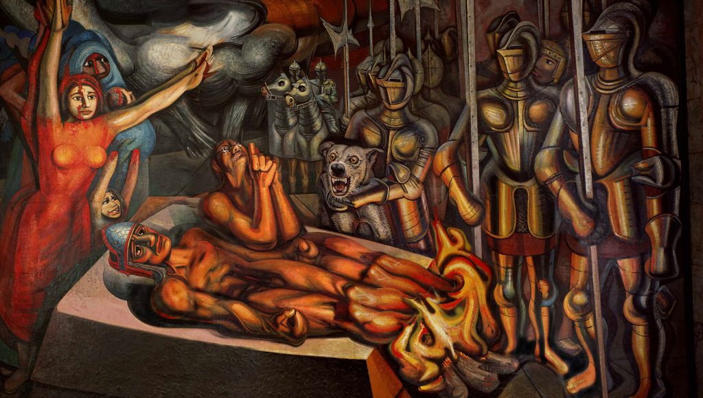 Torment and Apotheosis of Cuauhtémoc by David Alfaro Siqueiros, Palace of Fine Arts in Mexico City
